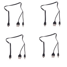 4Stück 3.5mm Aux USB2.0 Maennlich  5 Pin USB Tragbare Lautsprecher Audio Kabel