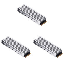 3X M.2 2280 NVMe Heatsink M.2 SSD Heatsink Cooling Pad Aluminum Dissipation with Thermal Pad for M2 2280 Ssd Silver
