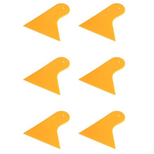 6X Plastic Yellow Auto Car Window Sticker Film Scraper Squeegee Cleaning Tool 10.5X9.5cm