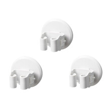 3Pcs No Drill Wall Mounted Mop Broom Holder with NonSlip Clips for Bathroom Kitchen Garage