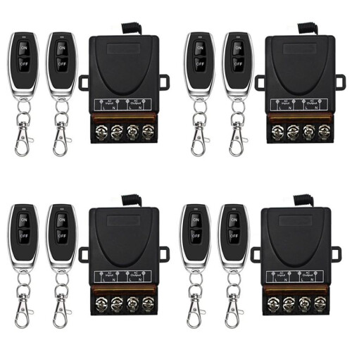 4X AC 220V 30A 1CH 433MHz Wireless Remote Control  RF Relay Receiver + Off/ Transmitter