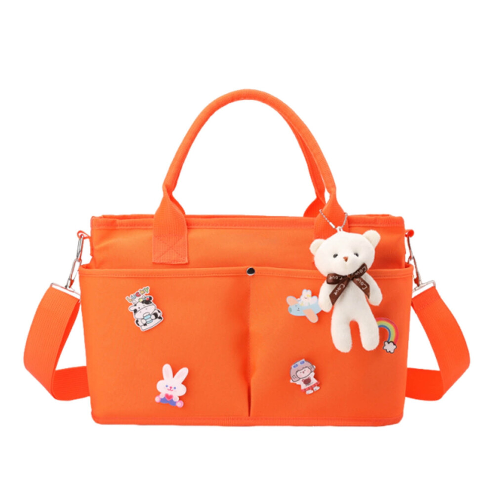 Diaper Bag Tote For Hospital & Maternity, Baby Diaper Bag For Mom And Dad, Large Capacity Baby Weekender Travel Bag (Orange) On Clearance Orange