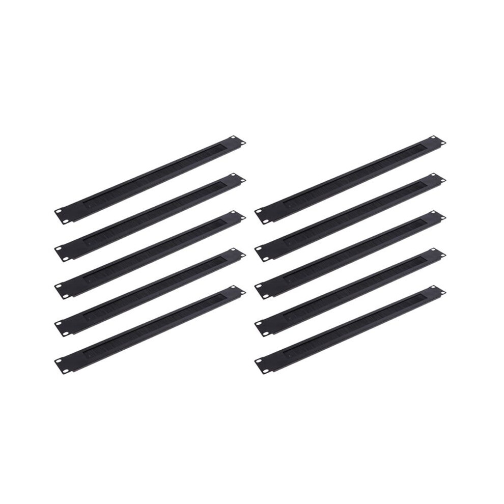 10Pcs 1U 19Inch Rack Mount Blanking Plate Rack Mounting Blank Network Brush Panel Server Cabinet Cable Management 6033460408332
