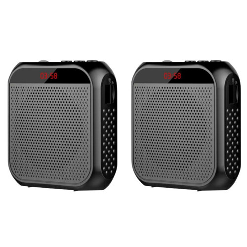 2X 2200mAh Stemversterker Multifunctionele Stemluidspreker Draagbare Luidspreker met Microfoondisplay, voor Leraren Spraak A
