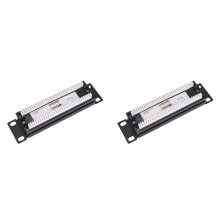 2X CAT6 8 Patch Panel Rack Netzwerk 6.89 Zoll 1U Rackmontage mit RJ45-Buchse für Haushaltsverteiler