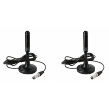 2X Antena Digital HD TDT Antena HDTV con Coaxial de 300 cm, Resistente Al Agua para Exteriores para Transmisión DVB-T DVB-T2 y DAB