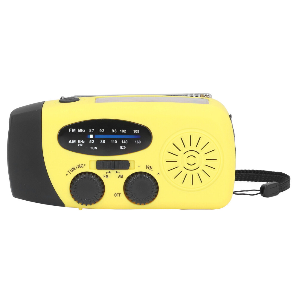 Hand Crank Solar Radio With Flashlight, 1200Mah, 12.8X6x4.5cm Yellow 9391375852600