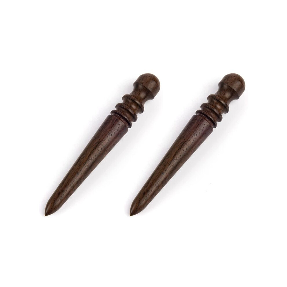2X Leather Burnisher Tool Ebony Wood Leather Burnisher Tapered Wooden Sticker Polished Grinding With 4 Grooves 4711039516290