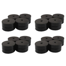 16 Stück HiFi-Lautsprecher-Isolationsfüße, Polster, Standfüße, 40 X 23 mm, Aluminium-Vibrationsdämpfer, Schwarz