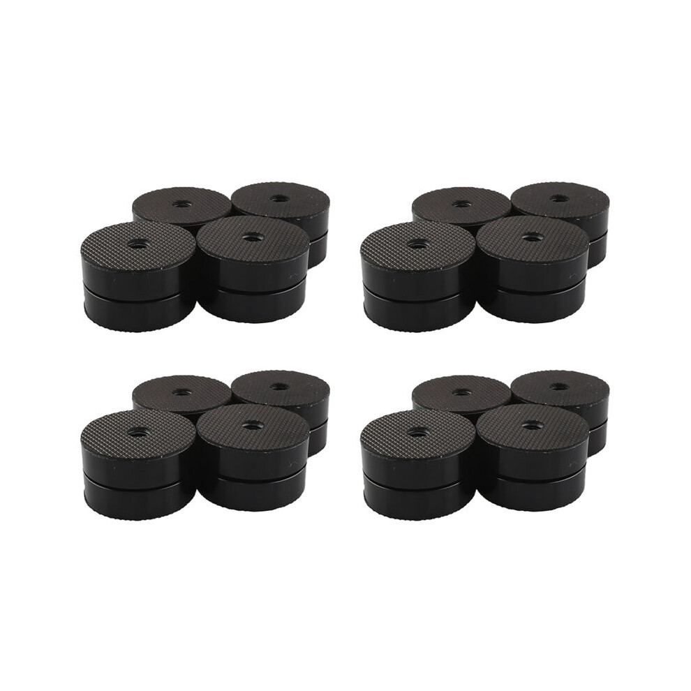 16Pcs Hifi Speaker Isolation Feet Cushion Pads Stand Feet 40X23mm Aluminum Vibration Dampener Black 4712531022319