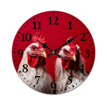Rooster Gaze Retro Wall Clock – Mute, Battery-Powered, Compatible with Home, Living Room, Kitchen & Office Decor