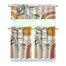 Tacar Cuirtíní Cistine Nua-Aimseartha Boho Geoiméadrach, 3 phíosa, 27.5x36", Ag luí le Fuinneoga Doirteal Beag