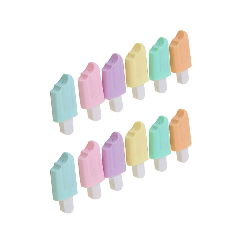 Photos - Pen 12X Kawaii Highlighter , Neon Color Markers, 6Pcs Bright Drawing , Cartoon Ice-Cream Shaped