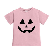 Dětská trička s potiskem dýňového obličeje pro chlapce a dívky, halloween, trička s krátkým rukávem, párty, oranžová, podzim, Den