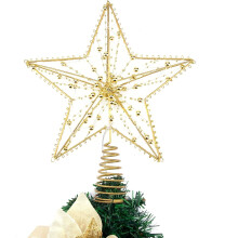 Rattan Christmas Tree Topper Star, 10" Vintage Farmhouse Xmas Decoration – Compatible with Rustic Trees