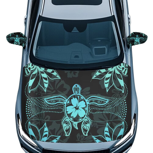 Κάλυμμα κουκούλας Sea Turtle Auto + 2 καλύμματα καθρέφτη, αφαιρούμενο ελαστικό ύφασμα,