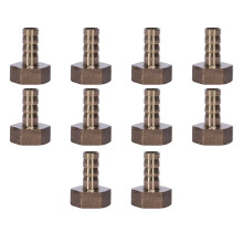 10X Gold Brass Fitting 10mm Hose Barb 1/2 Inch NPT Female Thread Straight Connector