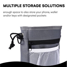 2X Dog Treat Pouch Bag-Treat Pouches for Pet Training - 3-in-1 Multipurpose Dog Training Kit-Gray