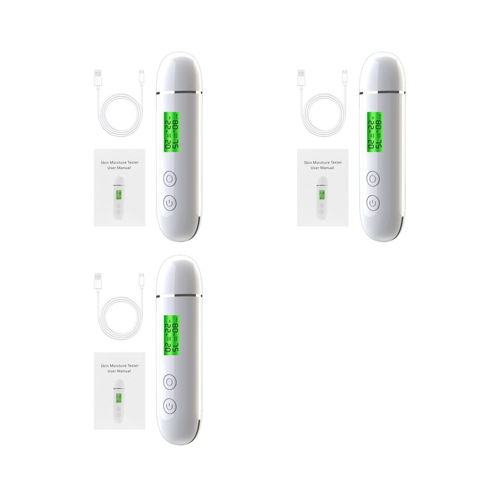 3X Skin Water Cheek Elastic Skin Age Test Meter Face Skin Moisture&Oil Content Skin Analyzer Fluorescent Agent Detector