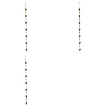 3X Pine Cone Shaped Rain Chain, Ancient Graffiti Pine Cone Decorative Hanging Chain, Metal Iron Bells