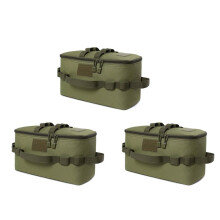 3X Outdoor Camping Storage Bag Gas Stove Canister Pot Carry Bag Picnic Bag Cookware Utensils Organizer Green