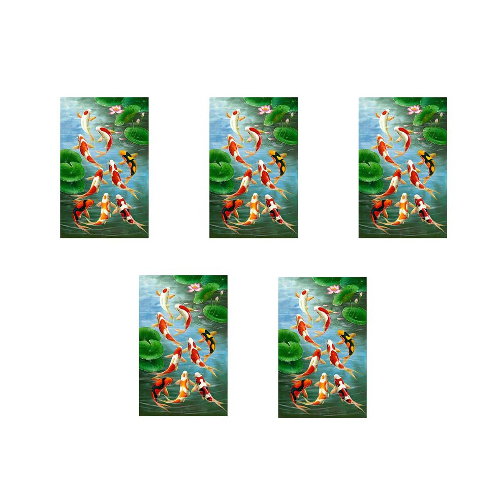 5X 5D Art Diamond Painting Round Full Diamond Koi Carp Stitch Kits Embroidery Home Decors 4711291563599