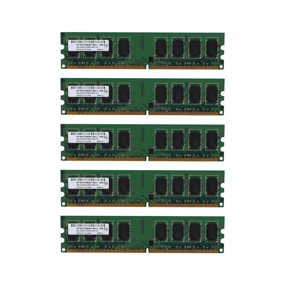 5X 2Gb Desktop Ddr2 Ram Memory 800Mhz 2Rx8 Dimm Pc2-6400U High Performance For Motherboard 6031694971530