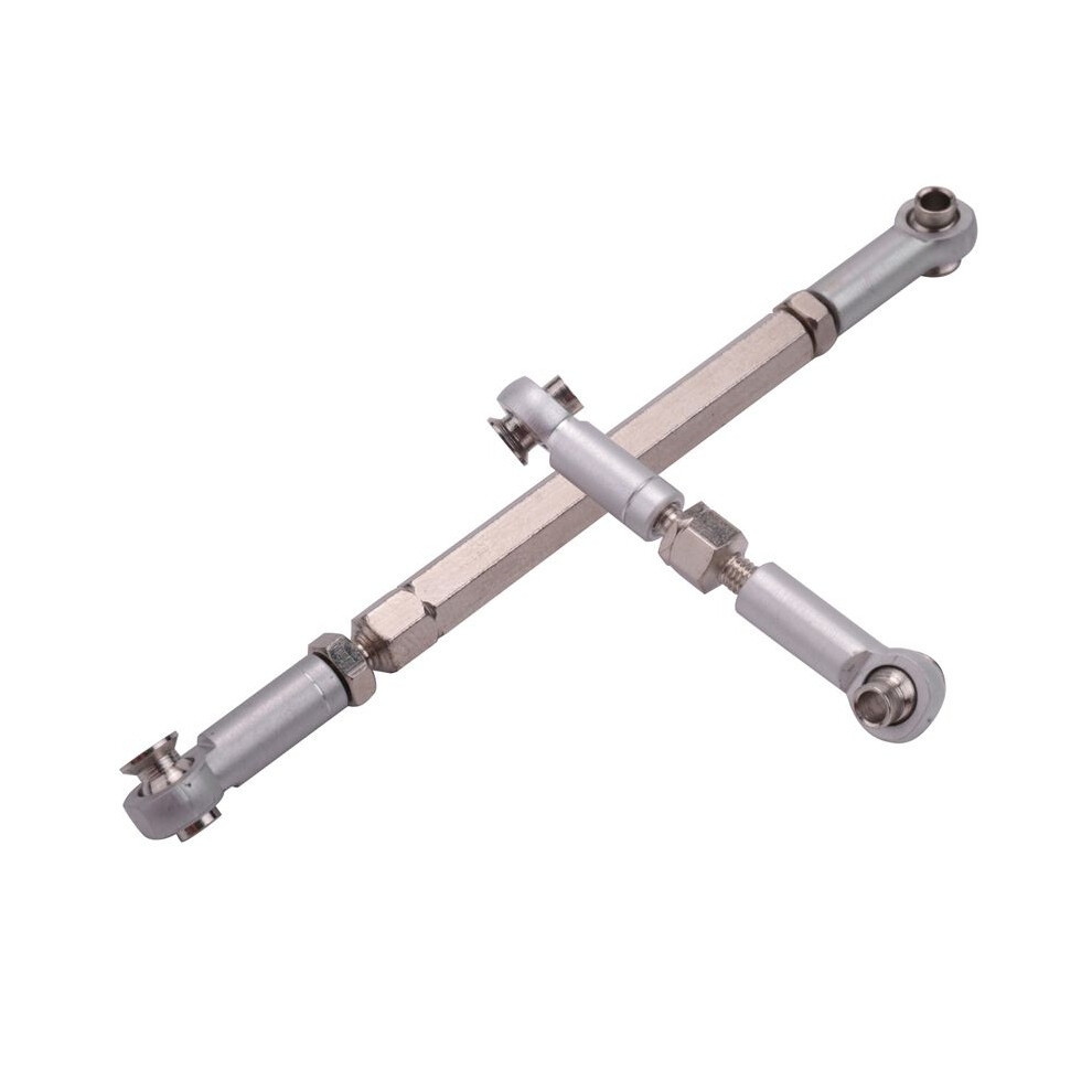 20X Rc Steering Rod Cnc Machining Aluminum Alloy Steering Linkage Rod Set For Wpl 1608T, Grey 4714250161423