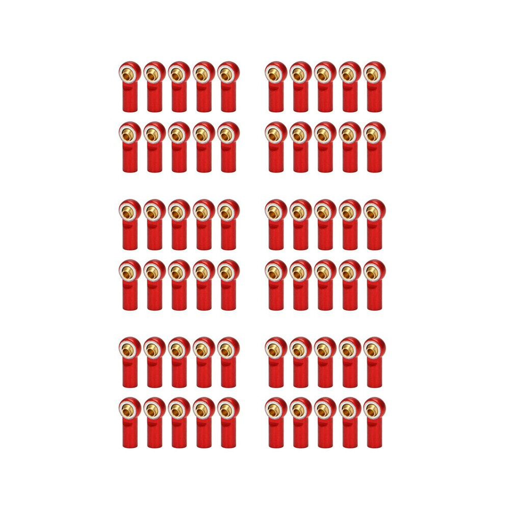 60Pcs M3 Joint Link Bar Rod Seals Tie Rod End For 1/10 Rc Truck Car Truck Buggy Red 6033340143049