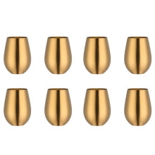 8X 500 Ml Bier Wein Tasse Bier Becher Cocktail Saft Milch Tasse Metall Trinkbecher Gold