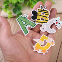 78X Cartoon Color Cute Alphabet Iron  Letter Patch Biker Applique Patches for Clothing Baby Cloth Sticker
