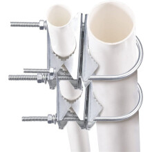 Double Antenna Mast Clamp V-Jaw Bracket U Bolts Pipe Mounting Hardware 20 Sets for Yagi WiFi Antenna, TV Antenna
