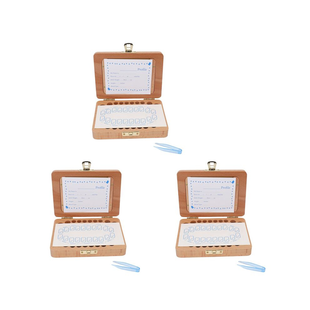 3X Tooth Keepsake Box, Baby Teeth Box Milk Teeth Save Organizer Kit, Tooth Collection with Photo Frame