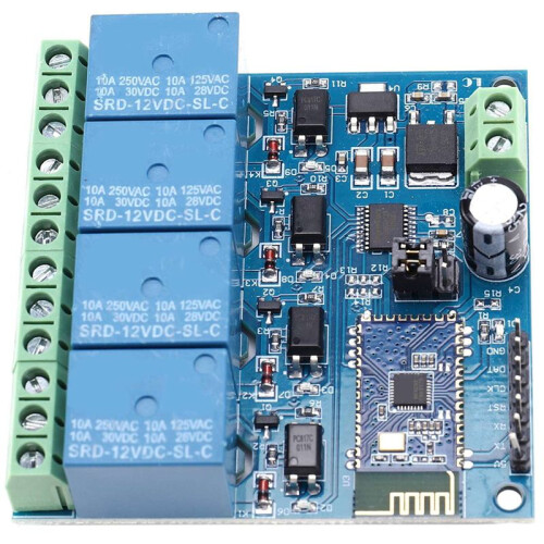 5X 12V 4CH Remote Control   Relay Module for Android Mobile Motor LED Light DIY Electronic Kit 2