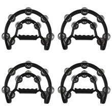 4X Compact Double Half Moon Music Tambourine Percussion Tamborine Drum Durable