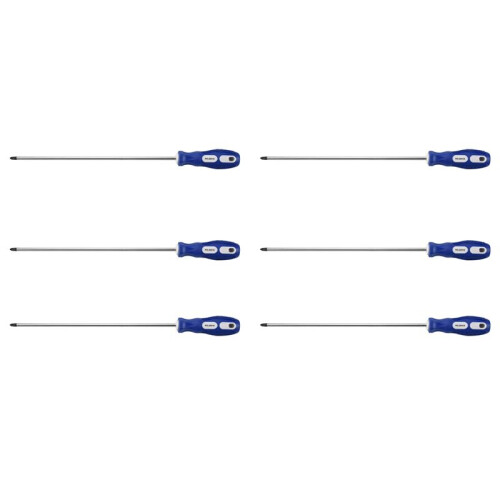 6pcs 12 Inch Length Shank 6mm Magnetic Tip   Phillips Screwdriver