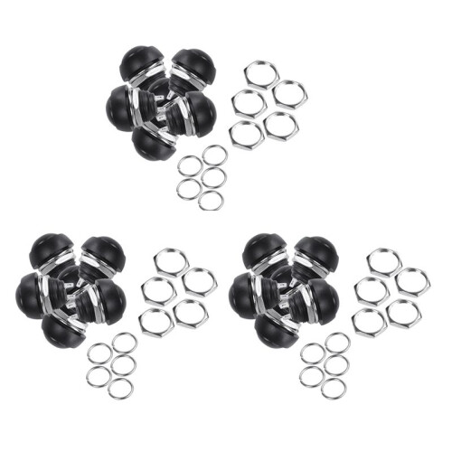 Black 15X Pcs M4 12mm Waterproof Momentary /OFF Push Button Round SPST