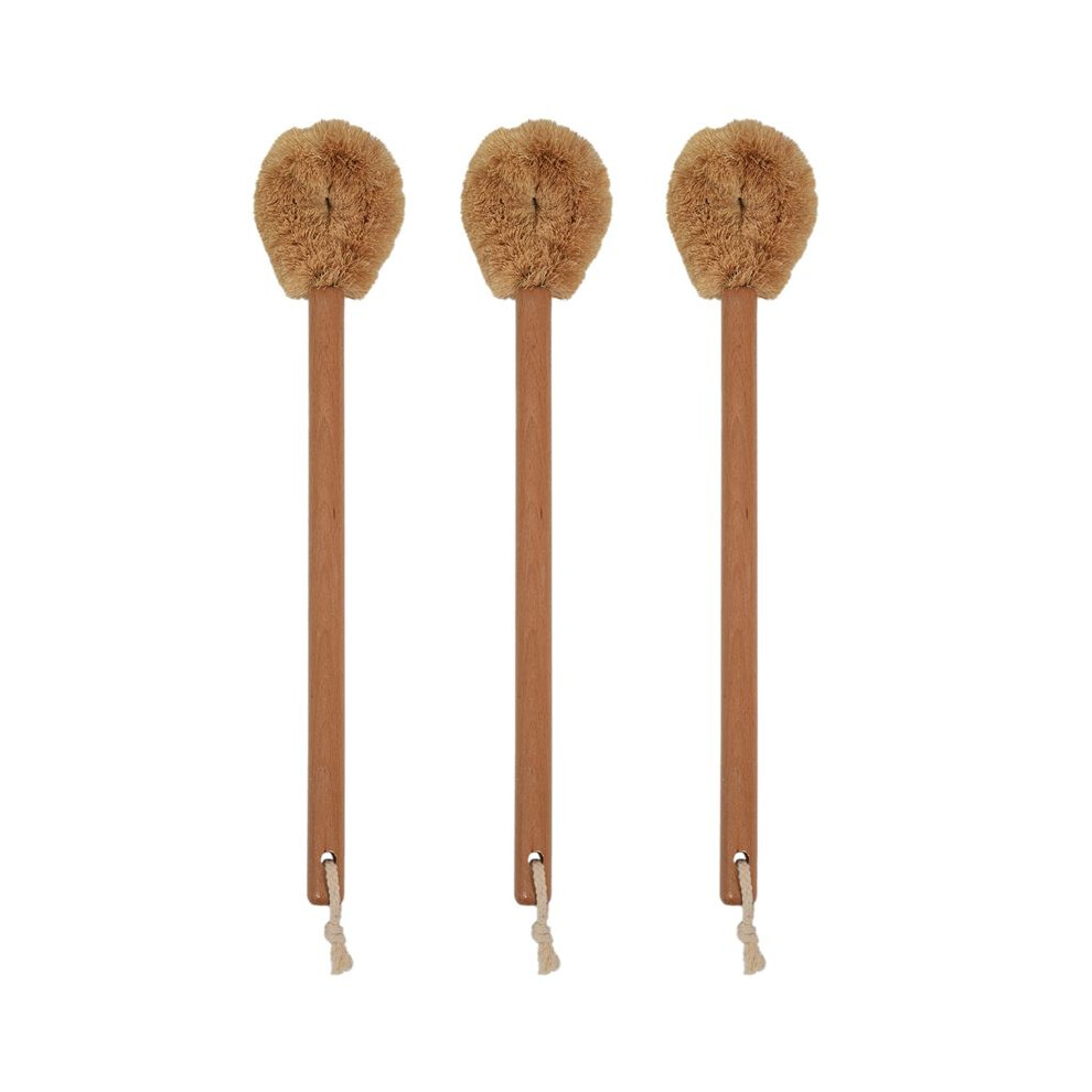 3X Updated Modern Version Toilet Bowl Brush, Natural Coconut Fiber Brush And Beechwood Handle With Hanging Hook 4711356354438