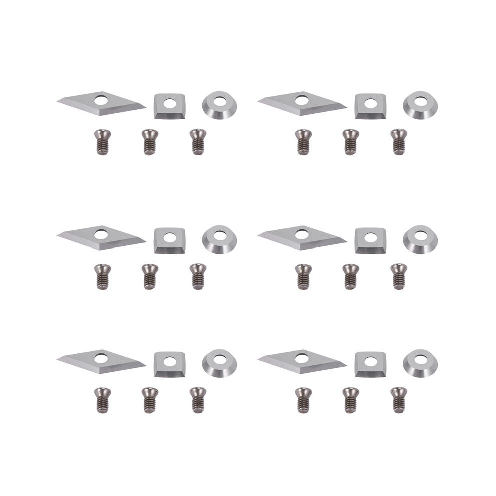 18Pcs Tungsten Carbide Cutters Inserts Set For Wood Lathe Turning Tools Brecantia