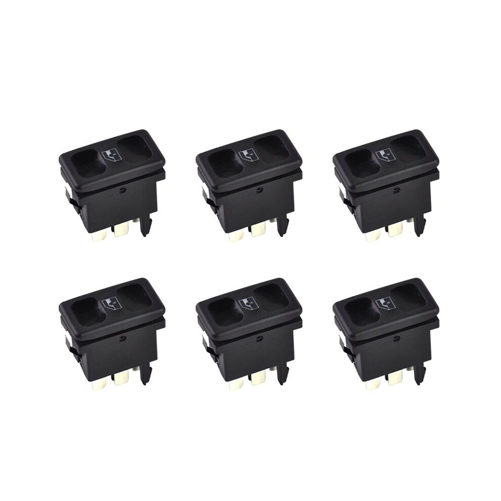 6Pcs Car Plastic Metal Power Window Control Button 191959855 Bdp605 For Mk2 1985 -1987 1988 1989 Black 6032427034614