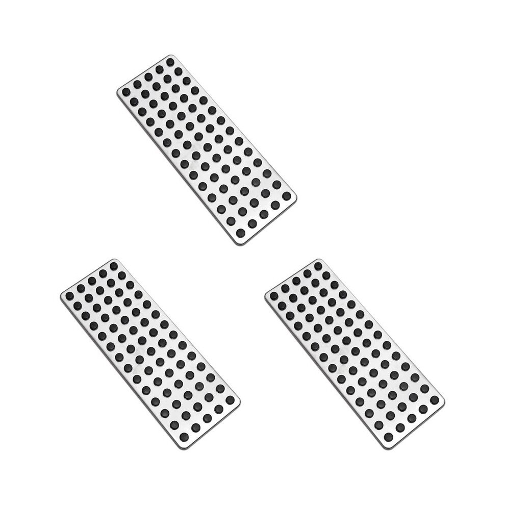 3X Steel Footrest Foot Rest Dead Pedal Pad Cover For A B C E S Cls Slk Cla Gla Glk Ml G Gl Series Silver 4712923635547