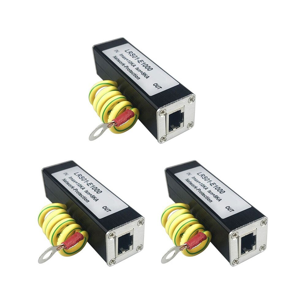3X Poe 1000M Network Protector Poe 1000M Monitor Camera Surge Protector Rj45 Gigabit Ethernet Protection Device Arrester 4713774036637