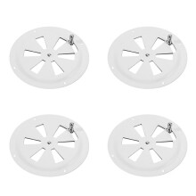 4X Round Air Louver Vent & Side Knob Opening Grille Cover Marine Boat RV 316 Stainless Steel Ventilation Louvered Vent