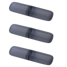 3X Travel Toothbrush Case Stretchable Toothpaste Holder Container Anti Bacterial Adjustable Box Black