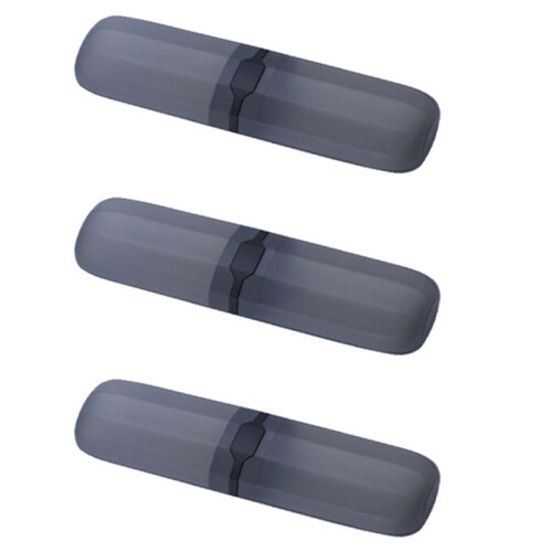 3X Travel Toothbrush Case Stretchable Toothpaste Holder Container Anti Bacterial Adjustable Box Black