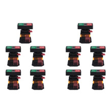 10X AC 220V Yellow Light -OFF START STOP Momentary Push Button 1 NO 1 NC