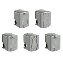5X Pessuurschakelaar voor Bronpomp, 40-60Psi Waterdrukschakelaar Instelbaar Differentieel, 1/4 Inch Vrouwelijke NPT Waterdruk