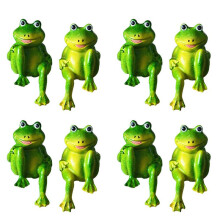 8Pcs Cute Resin Sitting Frogs Statue Outdoor Garden Store Decorative Frog Sculpture for Home Desk Garden Decor S2