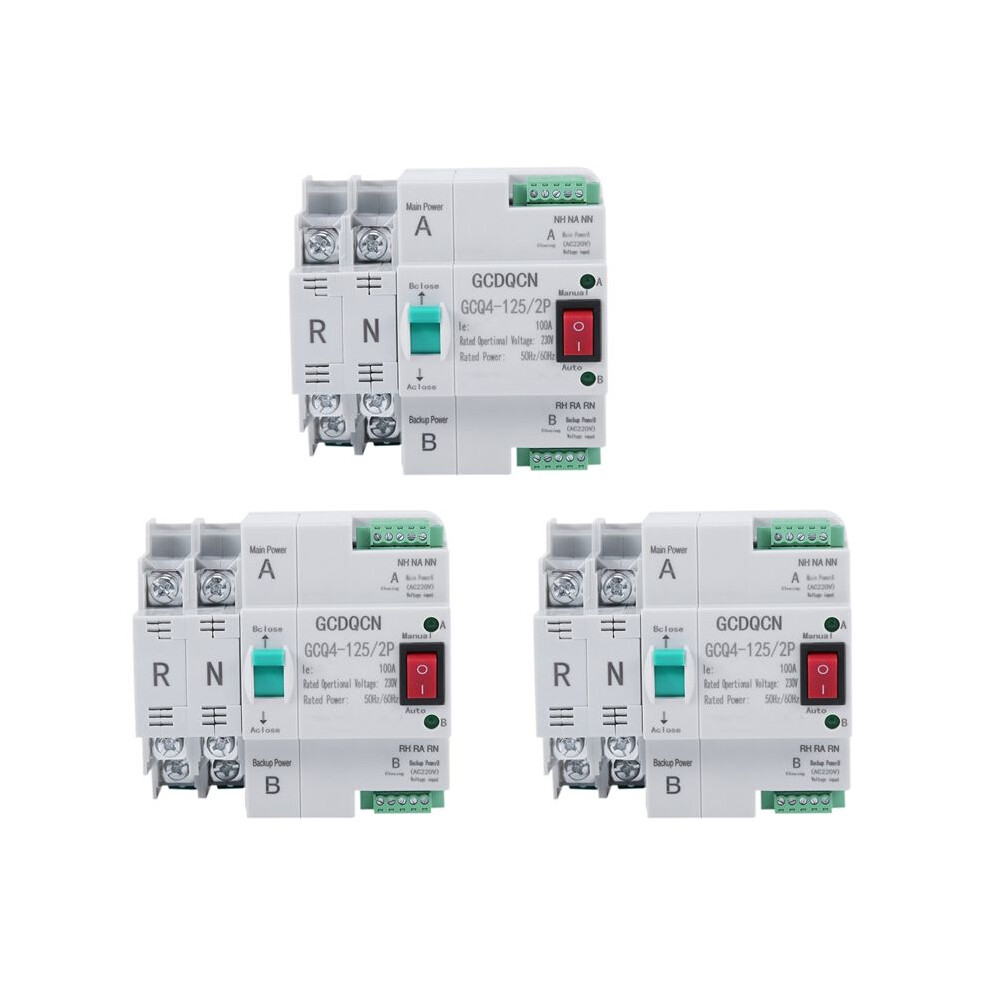 3X Dual-Power Automatic Transfer 2P 100A Household 35Mm Rail Installation 6032125197925