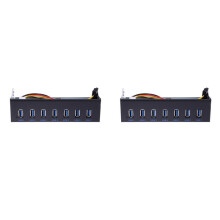2X 7 Port USB 3.0 Hub 5Gbs 5.25inch CD-ROM Drive Bay CD ROM Front Panel for Computer Case